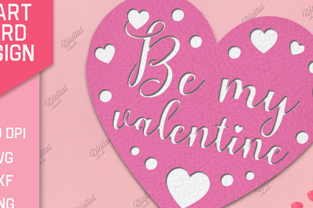 Σετ των 2 Intra απο ξύλο plywood 3mm-4mm πάχος – Valentine Heart Card Paper Cut Δίασταση  20x20 cm INTRAFABR-86711484