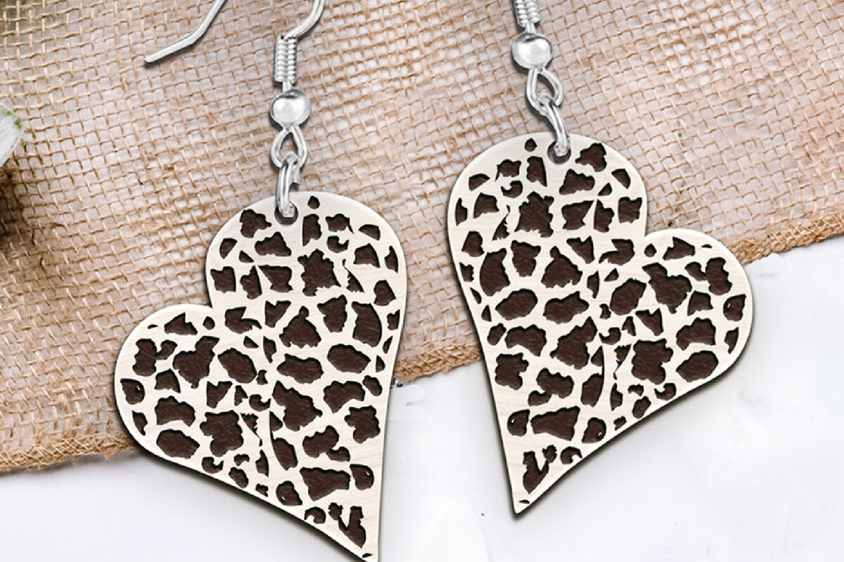 Σετ των 3 Intra απο ξύλο plywood 3mm-4mm πάχος – Σκουλαρίκια Καρδιά Αγίου Βαλεντίνου κοπής με λέιζερ. Δίασταση  5x5 cm INTRAFABR-112359240