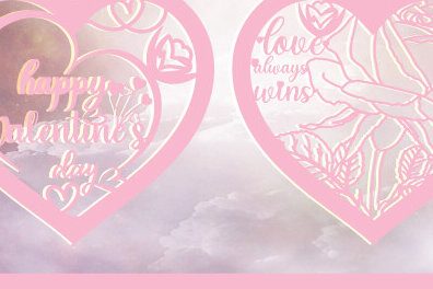 Σετ των 2 Intra απο ξύλο plywood 3mm-4mm πάχος – Valentine Heart Key Chain Cut 1324 Δίασταση  20x20 cm INTRAFABR-114798999