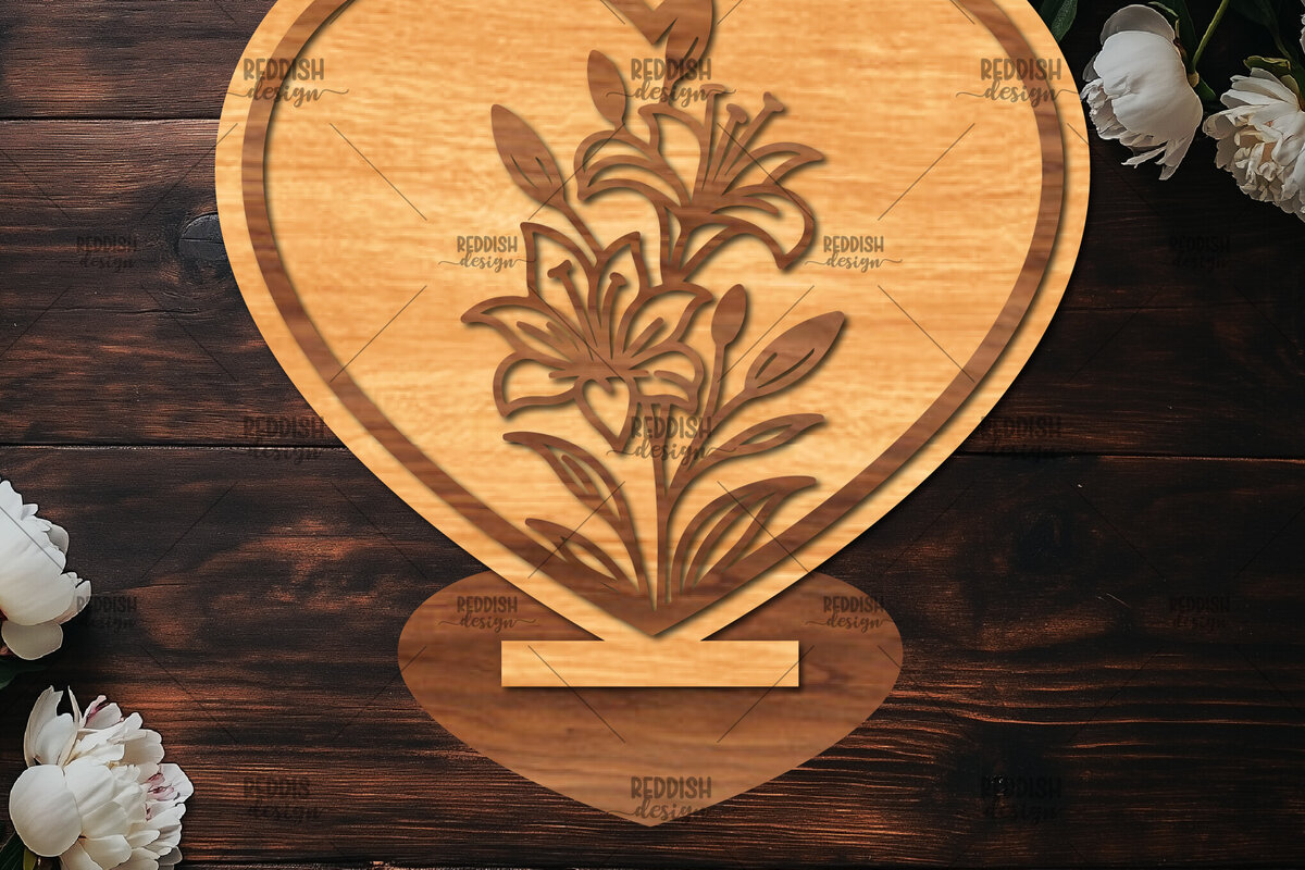 Σετ των 2 Intra απο ξύλο plywood 3mm-4mm πάχος – Βάση κοπής με λέιζερ καρδιάς Valentine Δίασταση  20x20 cm INTRAFABR-114391996