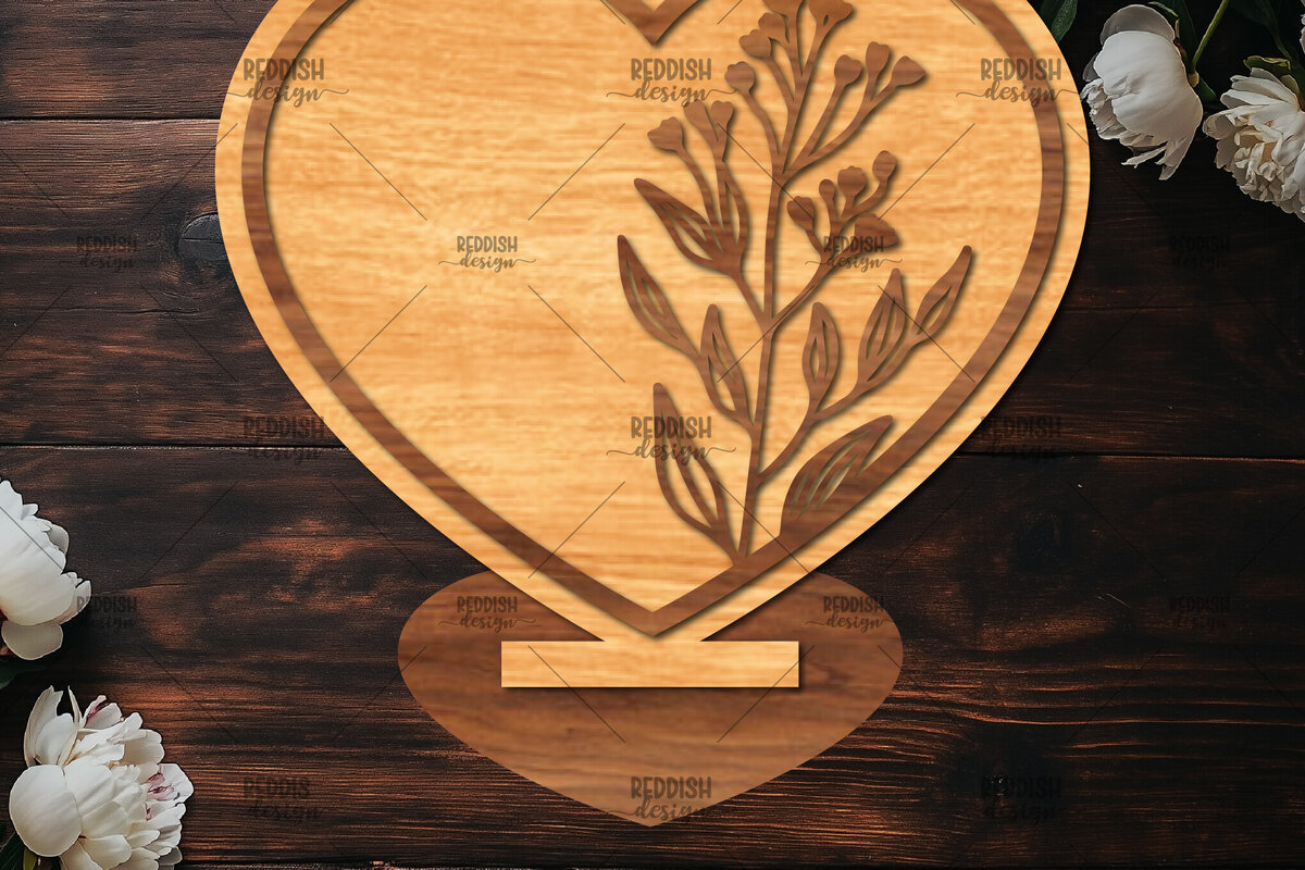 Σετ των 2 Intra απο ξύλο plywood 3mm-4mm πάχος – Βάση κοπής με λέιζερ καρδιάς Valentine Δίασταση  20x20 cm INTRAFABR-114392046