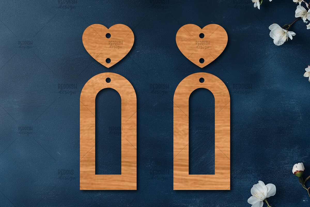 Σετ των 3 Intra απο ξύλο plywood 3mm-4mm πάχος – Σκουλαρίκια καρδιών του Αγίου Βαλεντίνου Δίασταση  5x5 cm INTRAFABR-113921304