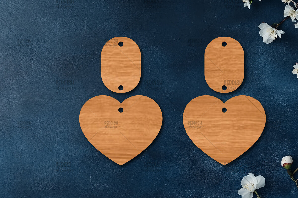 Σετ των 3 Intra απο ξύλο plywood 3mm-4mm πάχος – Σκουλαρίκια καρδιών του Αγίου Βαλεντίνου Δίασταση  5x5 cm INTRAFABR-113921315