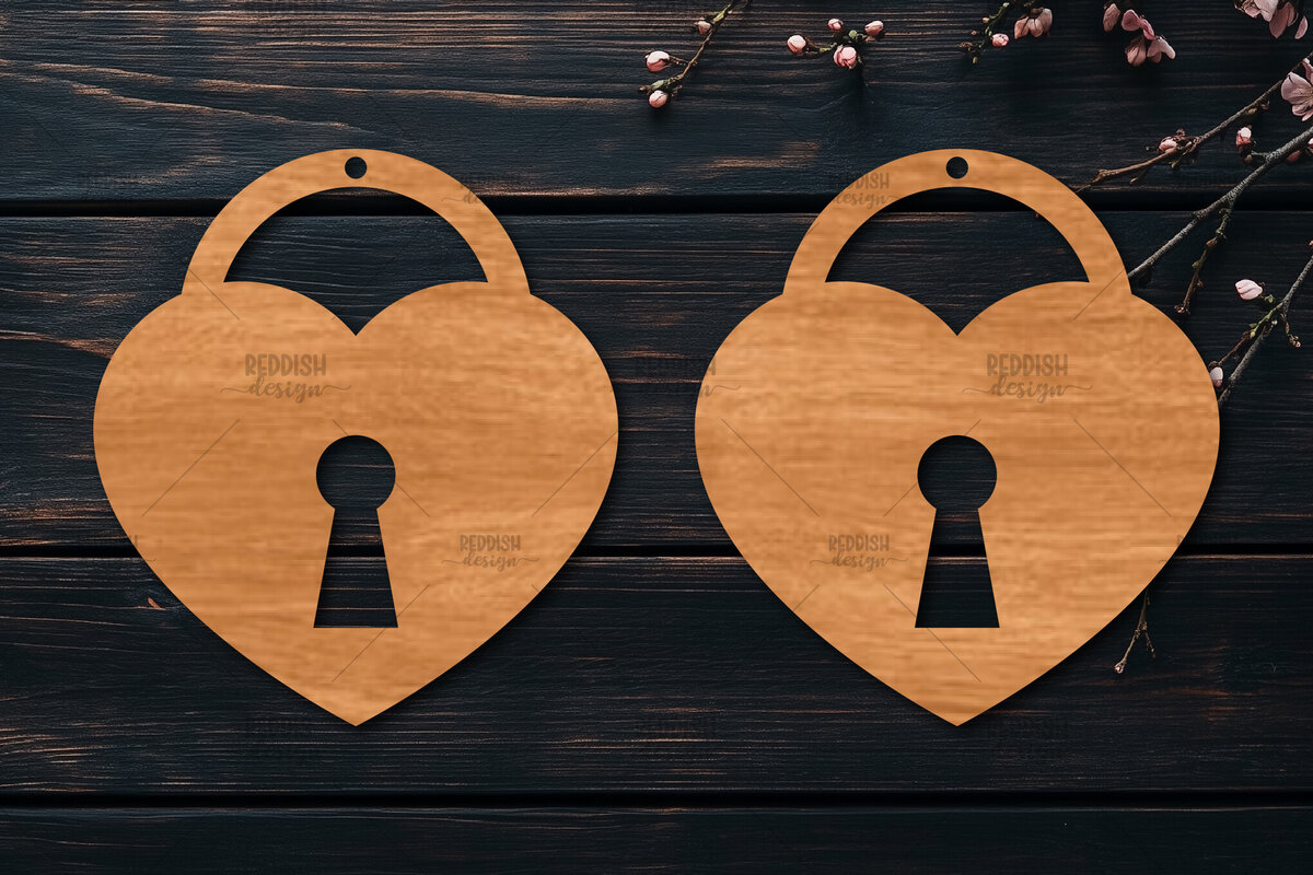 Σετ των 3 Intra απο ξύλο plywood 3mm-4mm πάχος – Σκουλαρίκια καρδιών του Αγίου Βαλεντίνου Δίασταση  5x5 cm INTRAFABR-113921128