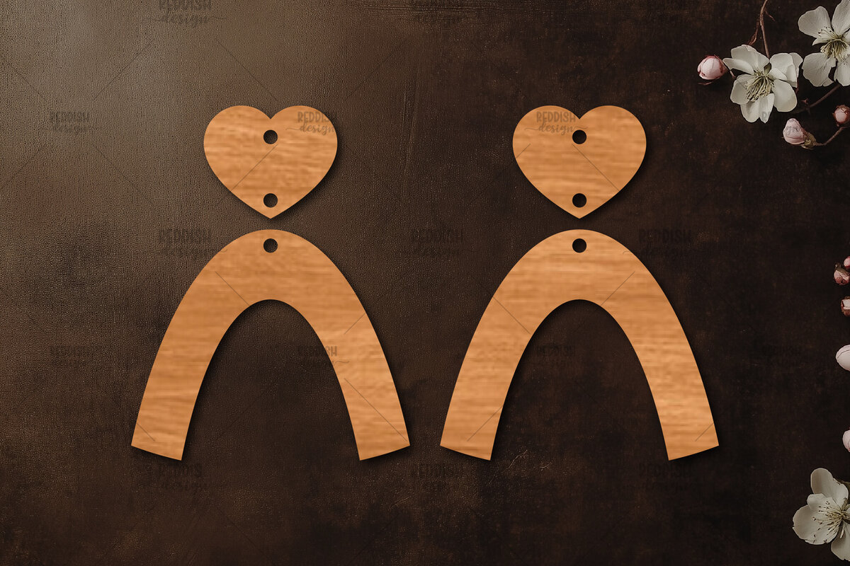 Σετ των 3 Intra απο ξύλο plywood 3mm-4mm πάχος – Σκουλαρίκια καρδιών του Αγίου Βαλεντίνου Δίασταση  5x5 cm INTRAFABR-113991797