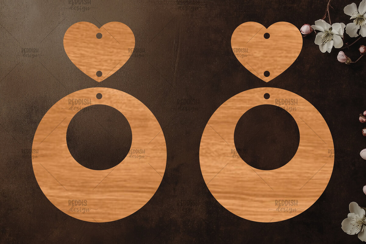 Σετ των 3 Intra απο ξύλο plywood 3mm-4mm πάχος – Σκουλαρίκια καρδιών του Αγίου Βαλεντίνου Δίασταση  5x5 cm INTRAFABR-113992254