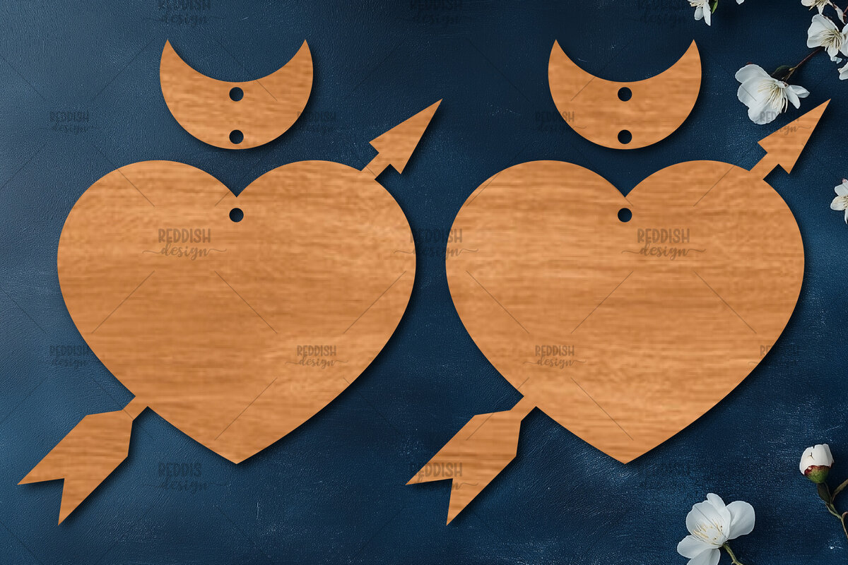 Σετ των 3 Intra απο ξύλο plywood 3mm-4mm πάχος – Σκουλαρίκια καρδιών του Αγίου Βαλεντίνου Δίασταση  5x5 cm INTRAFABR-113992384