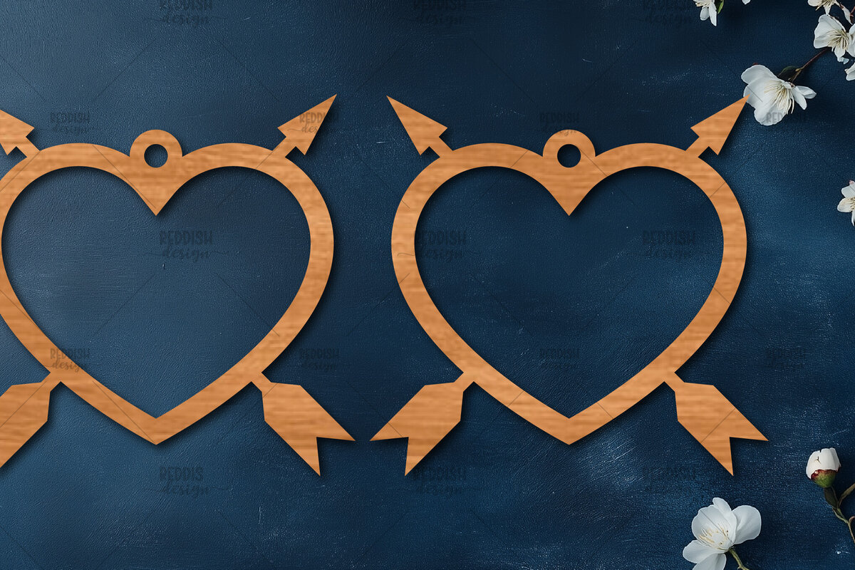 Σετ των 3 Intra απο ξύλο plywood 3mm-4mm πάχος – Σκουλαρίκια καρδιών του Αγίου Βαλεντίνου Δίασταση  5x5 cm INTRAFABR-114538831