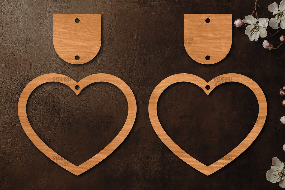 Σετ των 3 Intra απο ξύλο plywood 3mm-4mm πάχος – Σκουλαρίκια καρδιών του Αγίου Βαλεντίνου Δίασταση  5x5 cm INTRAFABR-113921182