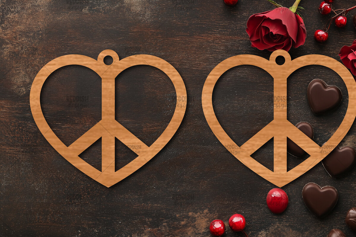 Σετ των 3 Intra απο ξύλο plywood 3mm-4mm πάχος – Σκουλαρίκια καρδιών του Αγίου Βαλεντίνου Δίασταση  5x5 cm INTRAFABR-114538966