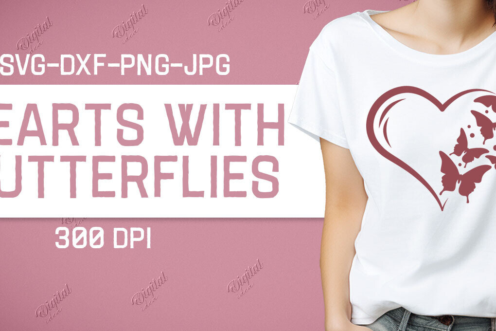 Σετ των 2 Intra απο ξύλο plywood 3mm-4mm πάχος – Valentine Hearts with Butterflies Δίασταση  20x20 cm INTRAFABR-86221099