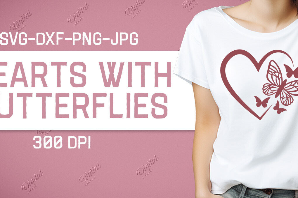 Σετ των 2 Intra απο ξύλο plywood 3mm-4mm πάχος – Valentine Hearts with Butterflies Δίασταση  20x20 cm INTRAFABR-86340765