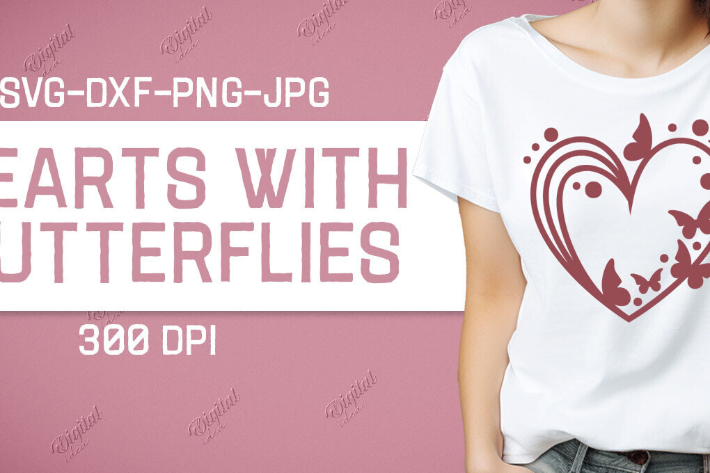 Σετ των 2 Intra απο ξύλο plywood 3mm-4mm πάχος – Valentine Hearts with Butterflies Δίασταση  20x20 cm INTRAFABR-86340888