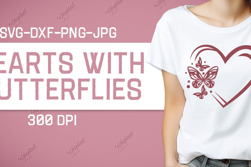 Σετ των 2 Intra απο ξύλο plywood 3mm-4mm πάχος – Valentine Hearts with Butterflies Δίασταση  20x20 cm INTRAFABR-86341408