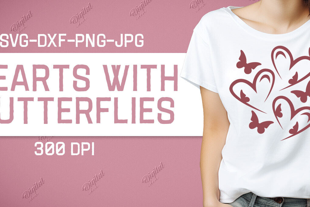 Σετ των 2 Intra απο ξύλο plywood 3mm-4mm πάχος – Valentine Hearts with Butterflies Δίασταση  20x20 cm INTRAFABR-86341483