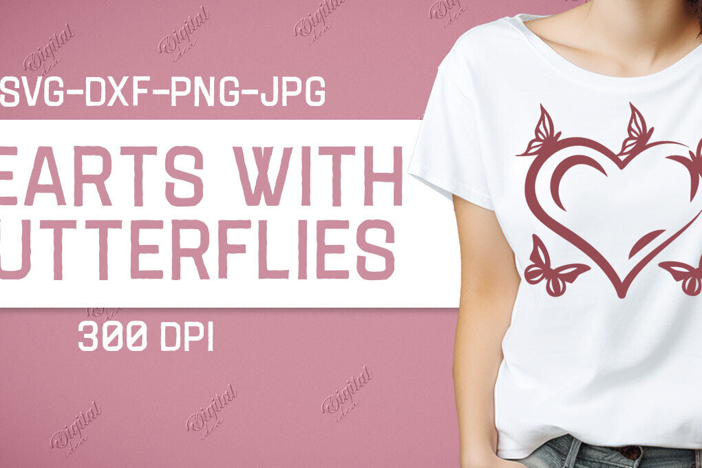 Σετ των 2 Intra απο ξύλο plywood 3mm-4mm πάχος – Valentine Hearts with Butterflies Δίασταση  20x20 cm INTRAFABR-86220256