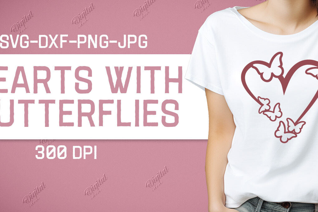 Σετ των 2 Intra απο ξύλο plywood 3mm-4mm πάχος – Valentine Hearts with Butterflies Δίασταση  20x20 cm INTRAFABR-86220390