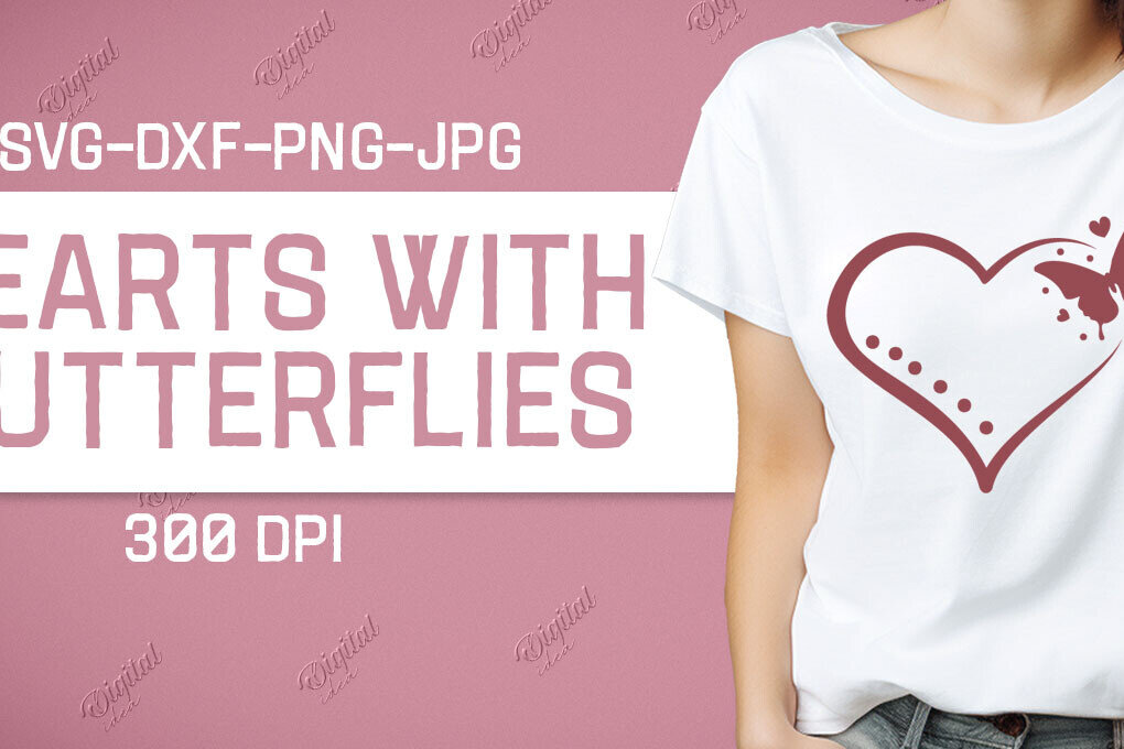 Σετ των 2 Intra απο ξύλο plywood 3mm-4mm πάχος – Valentine Hearts with Butterflies Δίασταση  20x20 cm INTRAFABR-86220428