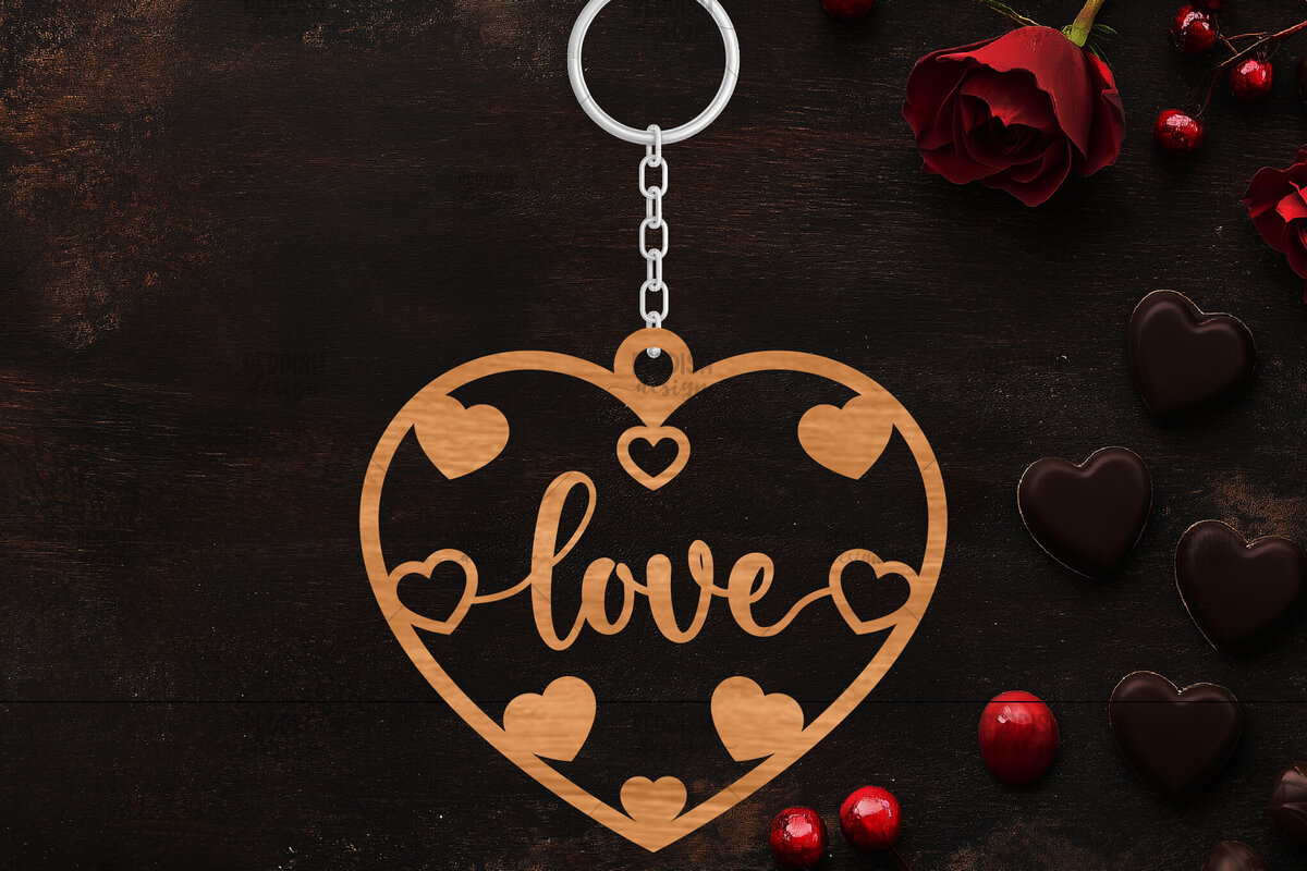 Σετ των 3 Intra απο ξύλο plywood 3mm-4mm πάχος – Κοπή λέιζερ με μπρελόκ Αγίου Βαλεντίνου Δίασταση  5x5 cm INTRAFABR-114319030