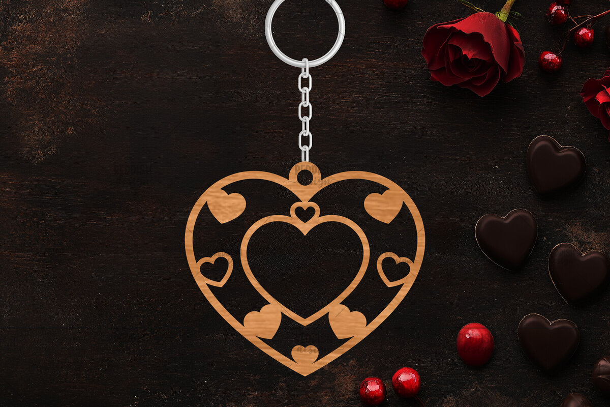 Σετ των 3 Intra απο ξύλο plywood 3mm-4mm πάχος – Κοπή λέιζερ με μπρελόκ Αγίου Βαλεντίνου Δίασταση  5x5 cm INTRAFABR-114319091