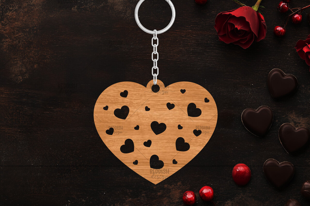 Σετ των 3 Intra απο ξύλο plywood 3mm-4mm πάχος – Κοπή λέιζερ με μπρελόκ Αγίου Βαλεντίνου Δίασταση  5x5 cm INTRAFABR-114319189