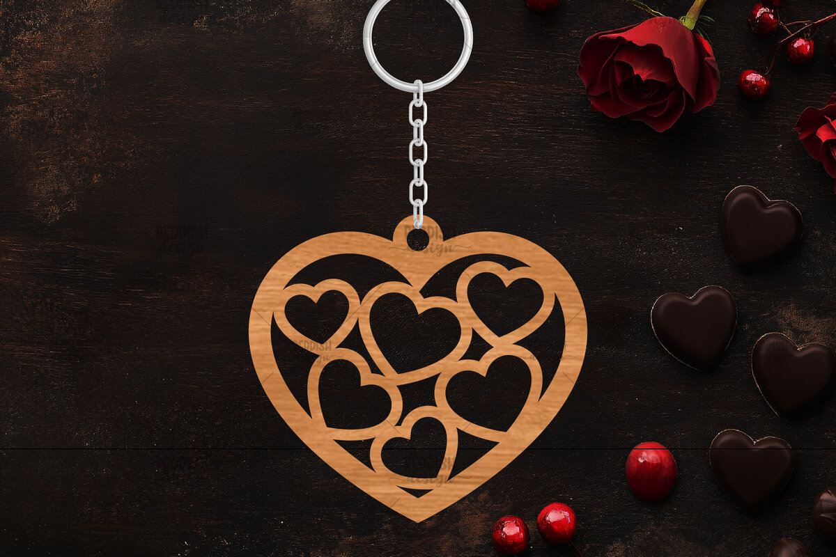 Σετ των 3 Intra απο ξύλο plywood 3mm-4mm πάχος – Κοπή λέιζερ με μπρελόκ Αγίου Βαλεντίνου Δίασταση  5x5 cm INTRAFABR-114319207