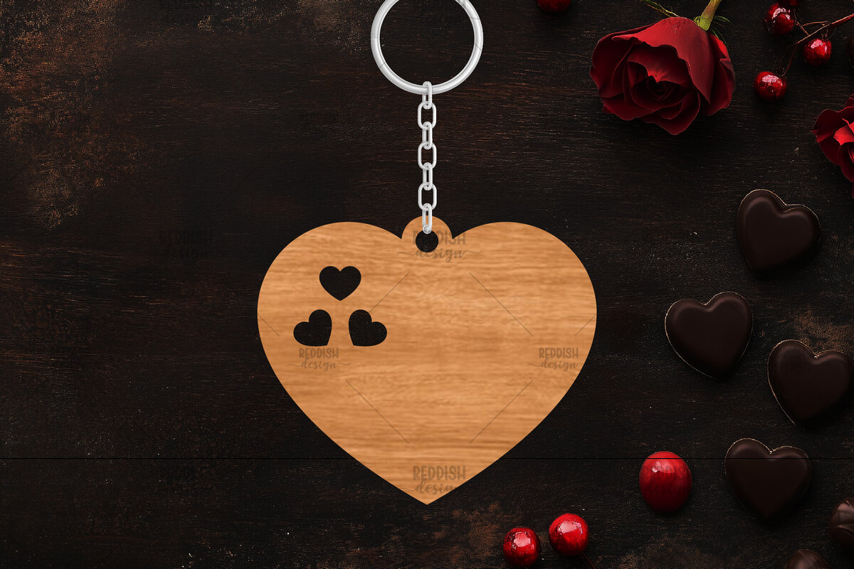 Σετ των 3 Intra απο ξύλο plywood 3mm-4mm πάχος – Κοπή λέιζερ με μπρελόκ Αγίου Βαλεντίνου Δίασταση  5x5 cm INTRAFABR-114319362