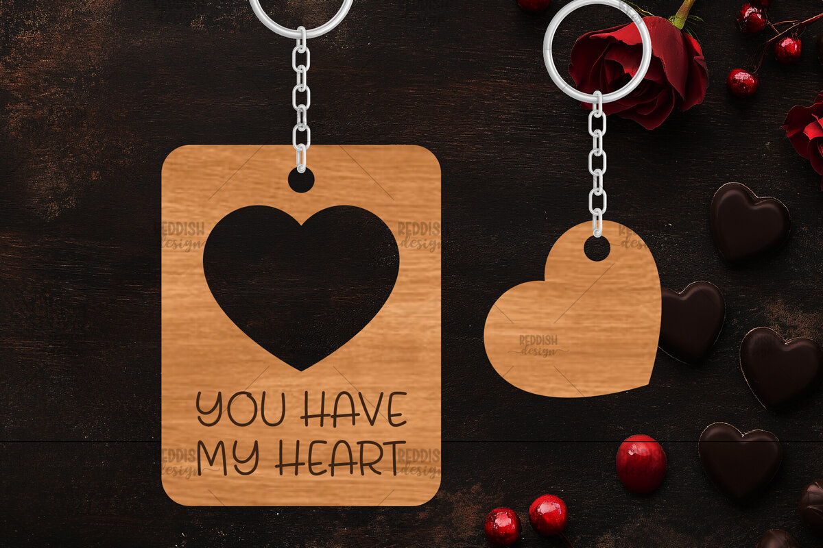 Σετ των 3 Intra απο ξύλο plywood 3mm-4mm πάχος – Κοπή λέιζερ με μπρελόκ Αγίου Βαλεντίνου Δίασταση  5x5 cm INTRAFABR-114247311