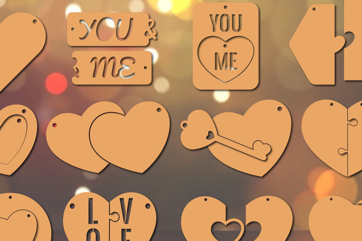 Σετ των 3 Intra απο ξύλο plywood 3mm-4mm πάχος – Μπρελόκ Βαλεντίνου Πακέτο Μπρελόκ Δίασταση  5x5 cm INTRAFABR-21357553