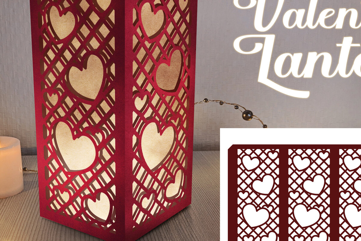 Σετ των 2 Intra απο ξύλο plywood 3mm-4mm πάχος – Κόψιμο χαρτιού φαναριού Αγίου Βαλεντίνου. 3D Φανάρι Δίασταση  20x20 cm INTRAFABR-88752362