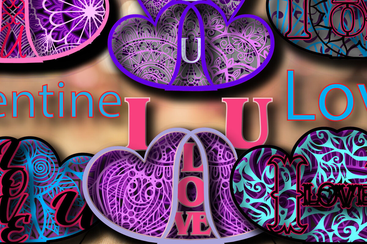 Σετ των 2 Intra απο ξύλο plywood 3mm-4mm πάχος – Κουτί σκιών δέσμης αγάπης Αγίου Βαλεντίνου Δίασταση  20x20 cm INTRAFABR-24059907