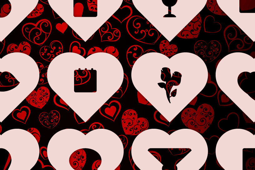 Σετ των 2 Intra απο ξύλο plywood 3mm-4mm πάχος – Πακέτο αρχείου Cut με λέιζερ Valentine Love Δίασταση  20x20 cm INTRAFABR-56728984