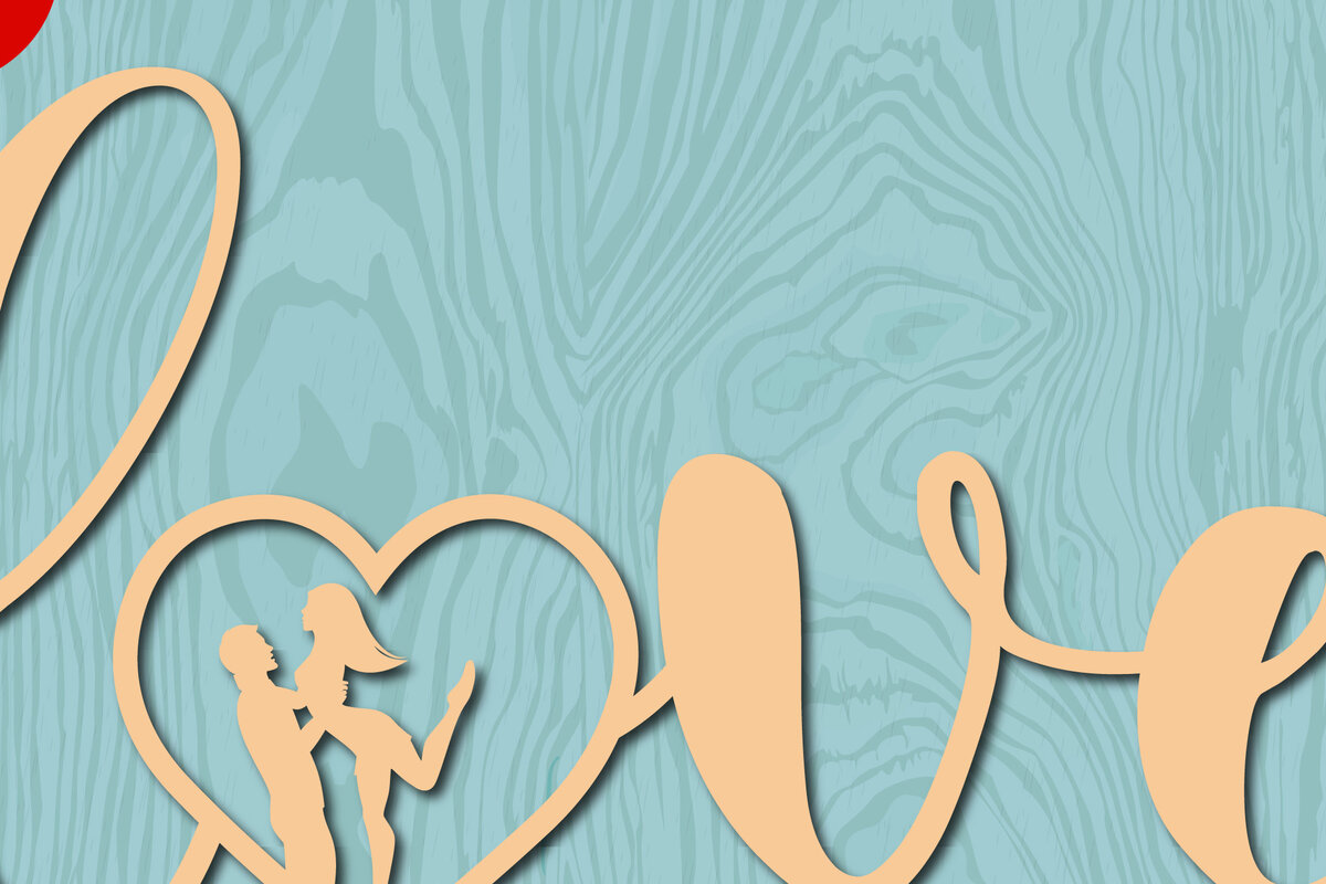 Σετ των 2 Intra απο ξύλο plywood 3mm-4mm πάχος – Αρχείο Valentine Love Laser/χάρτινο Cut Δίασταση  20x20 cm INTRAFABR-22445321