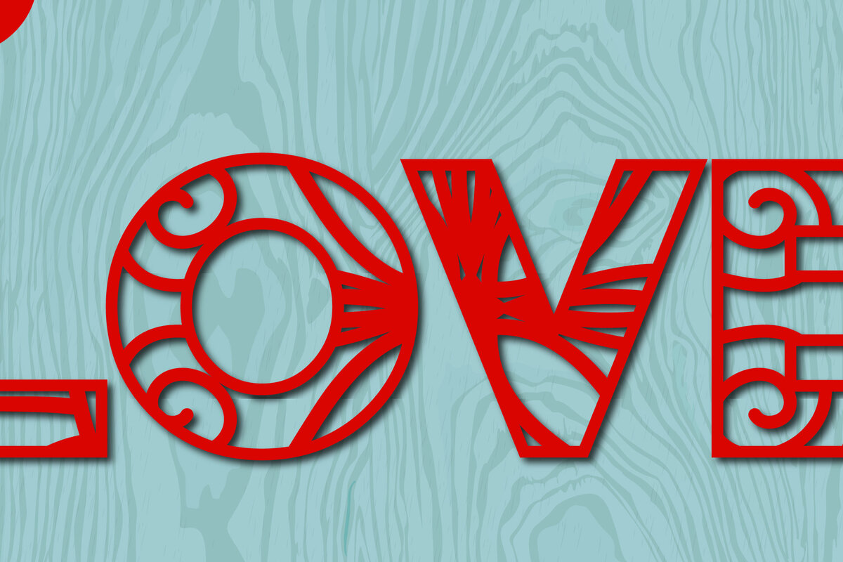 Σετ των 2 Intra απο ξύλο plywood 3mm-4mm πάχος – Αρχείο Valentine Love Laser/χάρτινο Cut Δίασταση  20x20 cm INTRAFABR-22445569