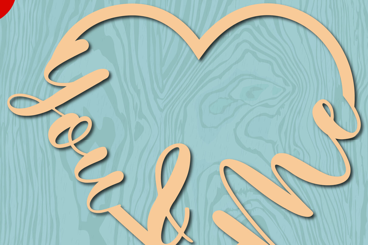 Σετ των 2 Intra απο ξύλο plywood 3mm-4mm πάχος – Αρχείο Valentine Love Laser/χάρτινο Cut Δίασταση  20x20 cm INTRAFABR-22446747