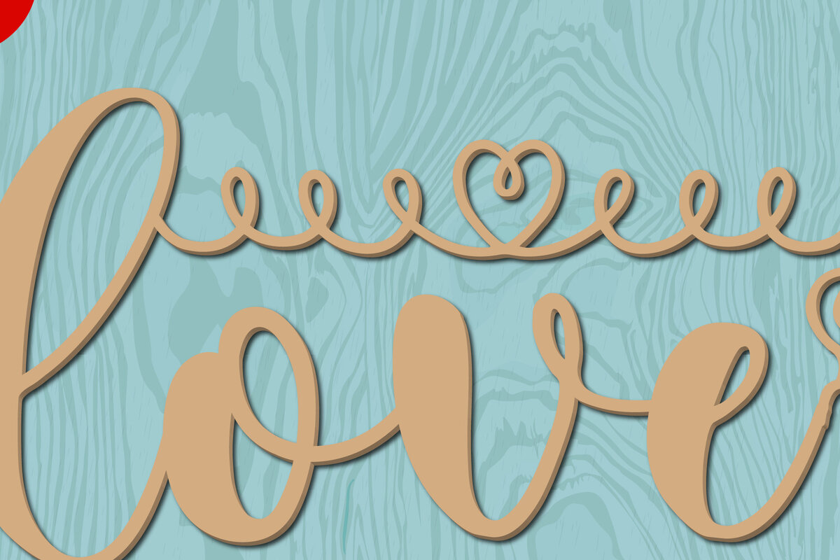 Σετ των 2 Intra απο ξύλο plywood 3mm-4mm πάχος – Αρχείο Valentine Love Laser/χάρτινο Cut Δίασταση  20x20 cm INTRAFABR-22402613