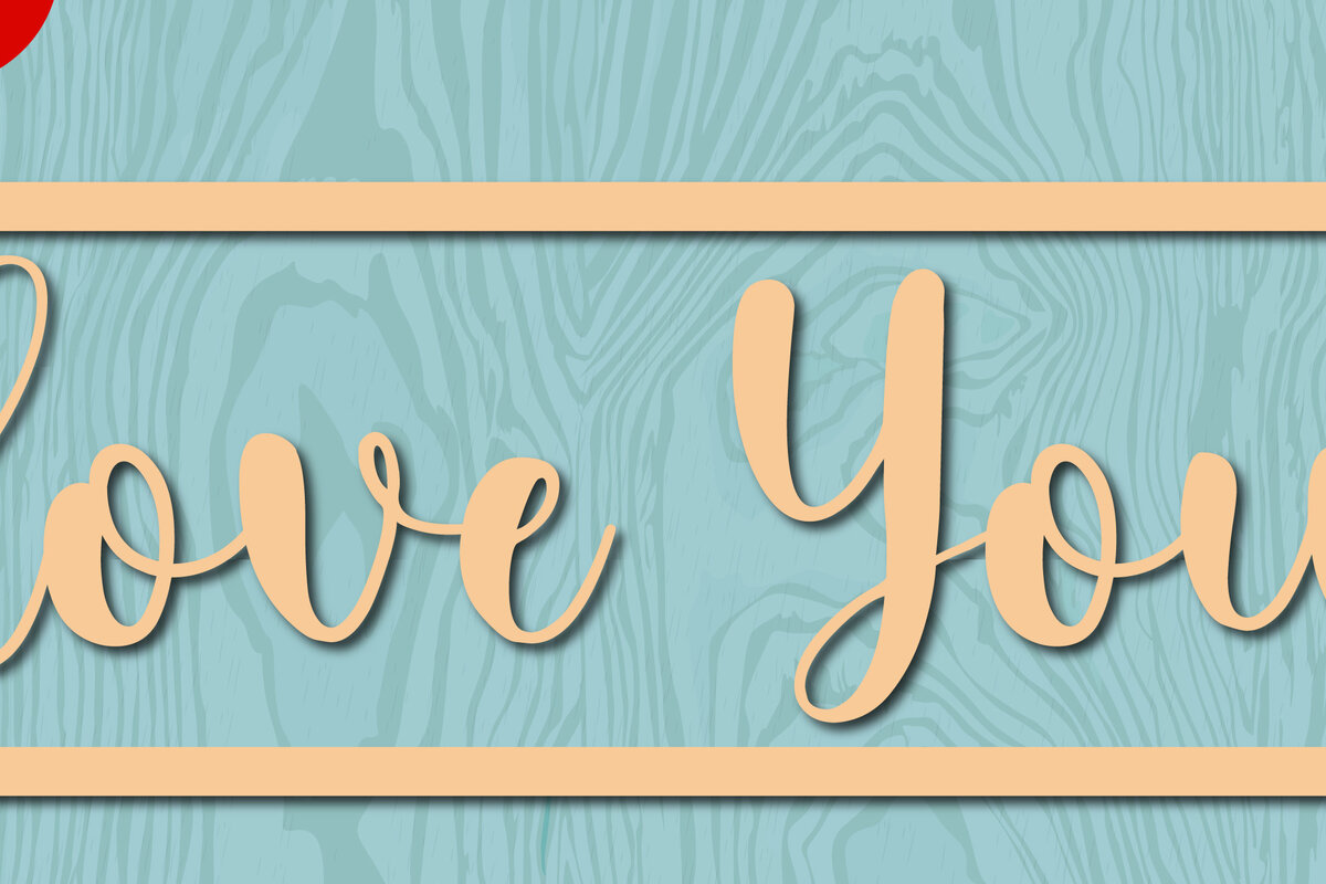 Σετ των 2 Intra απο ξύλο plywood 3mm-4mm πάχος – Valentine Love You Laser/Paper Cut Δίασταση  20x20 cm INTRAFABR-22444416