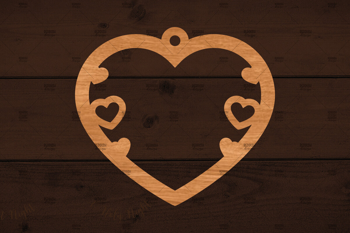 Σετ των 2 Intra απο ξύλο plywood 3mm-4mm πάχος – Στολίδι Αγίου Βαλεντίνου, Κοπή λέιζερ, Καρδιά Δίασταση  20x20 cm INTRAFABR-113802760
