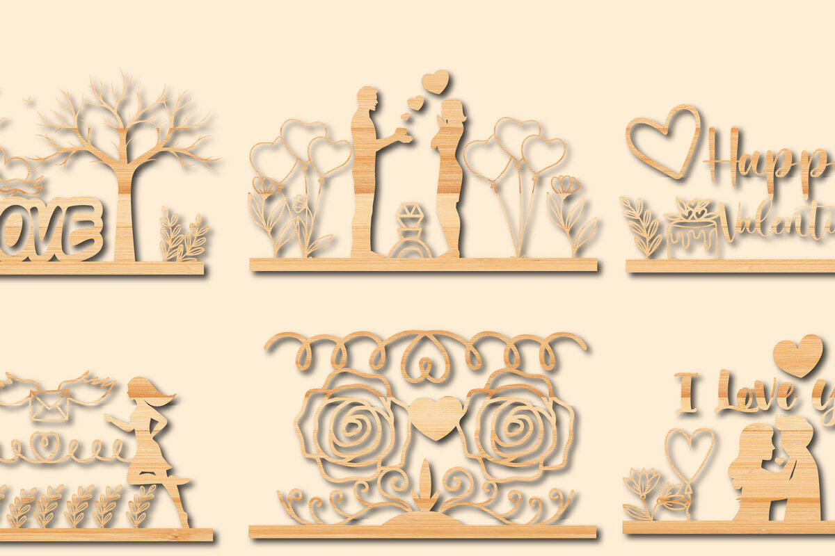 Σετ των 2 Intra απο ξύλο plywood 3mm-4mm πάχος – ΣΤΟΛΙΔΙΑ Βαλεντίνου Craft Cut BNDLE Δίασταση  20x20 cm INTRAFABR-21684003