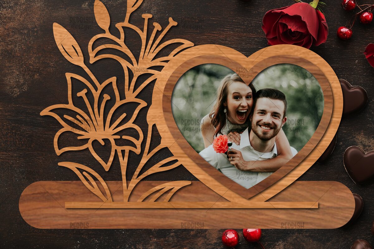 Σετ των 2 Intra απο ξύλο plywood 3mm-4mm πάχος – Βάση κοπής με λέιζερ κορνίζα Αγίου Βαλεντίνου Δίασταση  20x20 cm INTRAFABR-114358550