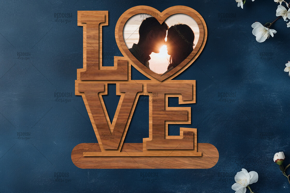 Σετ των 2 Intra απο ξύλο plywood 3mm-4mm πάχος – Βάση κοπής με λέιζερ κορνίζα Αγίου Βαλεντίνου Δίασταση  20x20 cm INTRAFABR-114358290