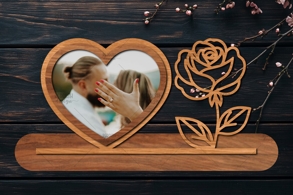 Σετ των 2 Intra απο ξύλο plywood 3mm-4mm πάχος – Βάση κοπής με λέιζερ κορνίζα Αγίου Βαλεντίνου Δίασταση  20x20 cm INTRAFABR-114358414