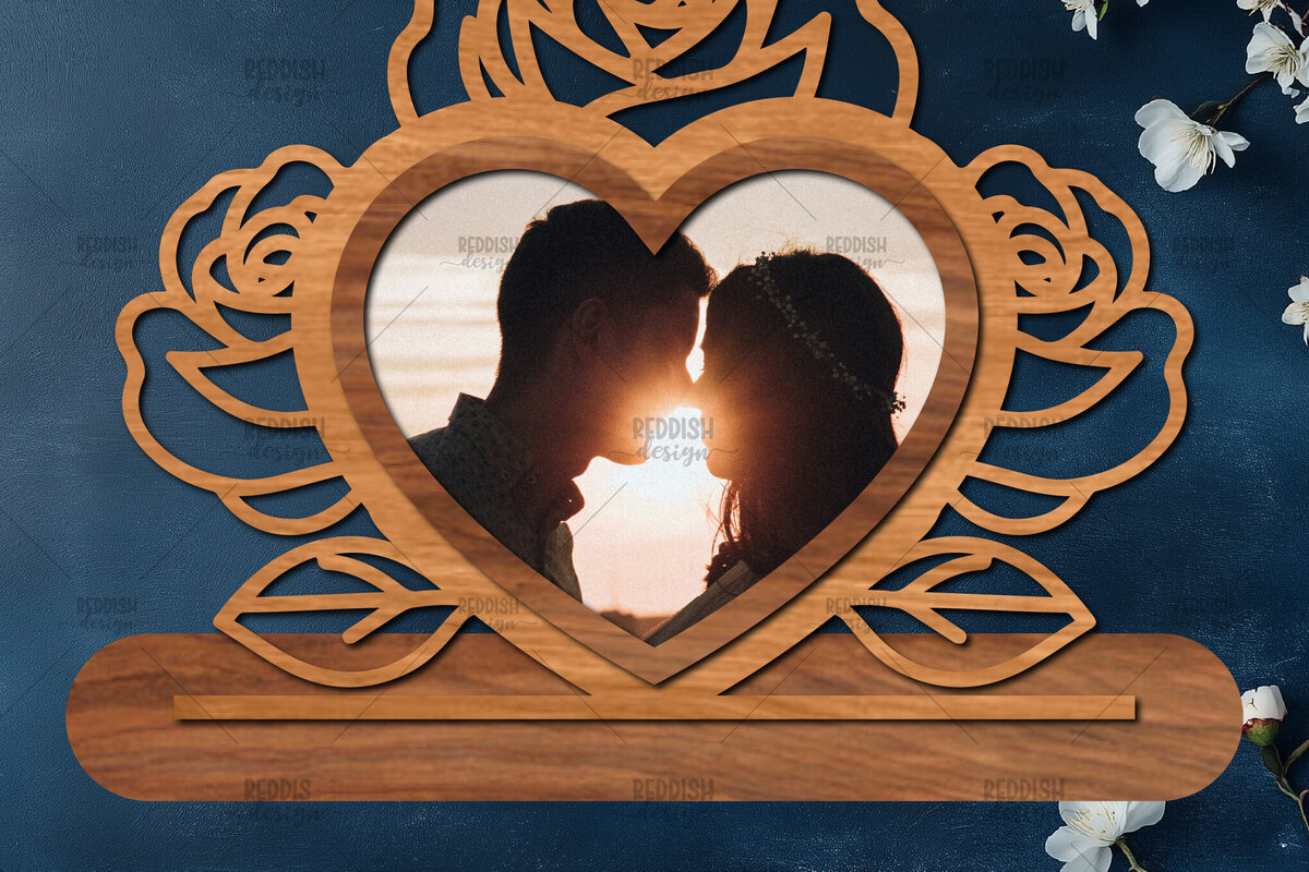 Σετ των 2 Intra απο ξύλο plywood 3mm-4mm πάχος – Βάση κοπής με λέιζερ κορνίζα Αγίου Βαλεντίνου Δίασταση  20x20 cm INTRAFABR-114358452