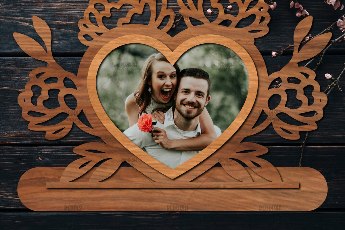 Σετ των 2 Intra απο ξύλο plywood 3mm-4mm πάχος – Βάση κοπής με λέιζερ κορνίζα Αγίου Βαλεντίνου Δίασταση  20x20 cm INTRAFABR-114358480