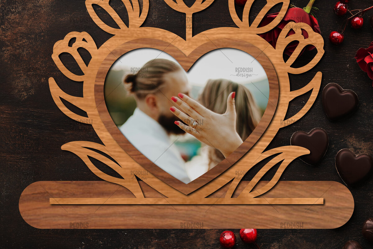 Σετ των 2 Intra απο ξύλο plywood 3mm-4mm πάχος – Βάση κοπής με λέιζερ κορνίζα Αγίου Βαλεντίνου Δίασταση  20x20 cm INTRAFABR-114358523