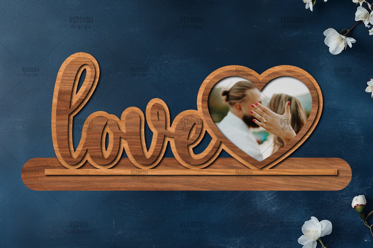 Σετ των 2 Intra απο ξύλο plywood 3mm-4mm πάχος – Βάση κοπής με λέιζερ κορνίζα Αγίου Βαλεντίνου Δίασταση  20x20 cm INTRAFABR-114358222