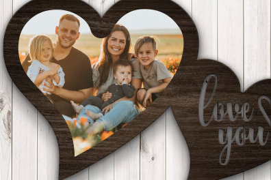 Σετ των 2 Intra απο ξύλο plywood 3mm-4mm πάχος – Κορνίζα Αγίου Βαλεντίνου Δίασταση  20x20 cm INTRAFABR-89561131