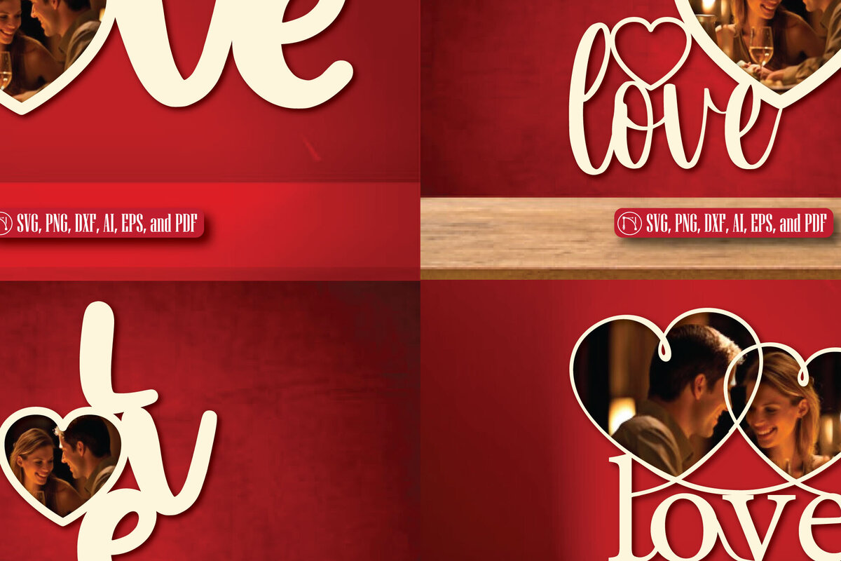 Σετ των 2 Intra απο ξύλο plywood 3mm-4mm πάχος – Πακέτο Κορνίζας Αγίου Βαλεντίνου Δίασταση  20x20 cm INTRAFABR-86019434