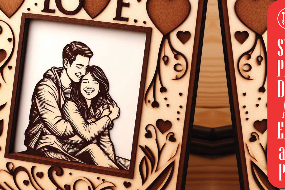 Σετ των 2 Intra απο ξύλο plywood 3mm-4mm πάχος – Πακέτο Κορνίζας Αγίου Βαλεντίνου Δίασταση  20x20 cm INTRAFABR-86020769