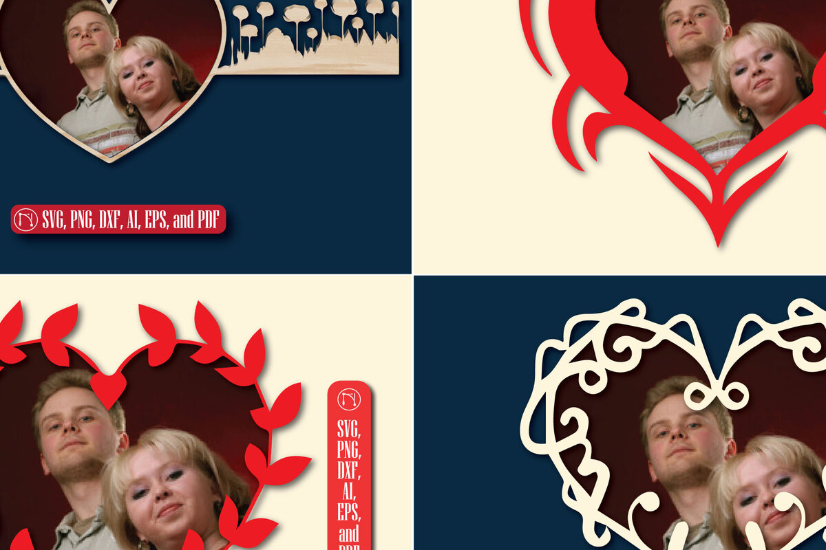 Σετ των 2 Intra απο ξύλο plywood 3mm-4mm πάχος – Πακέτο Κορνίζας Αγίου Βαλεντίνου Δίασταση  20x20 cm INTRAFABR-86018450